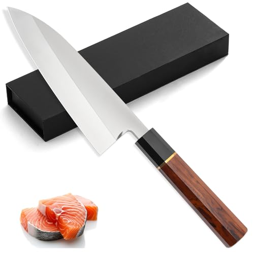 10871 左利き用 出刃包丁 6寸 刺身包丁 和包丁 本出刃 黒檀黒水牛八角柄 10871 左利き用 出刃包丁 6寸 刺身包丁 和包丁 本出刃 黒檀黒